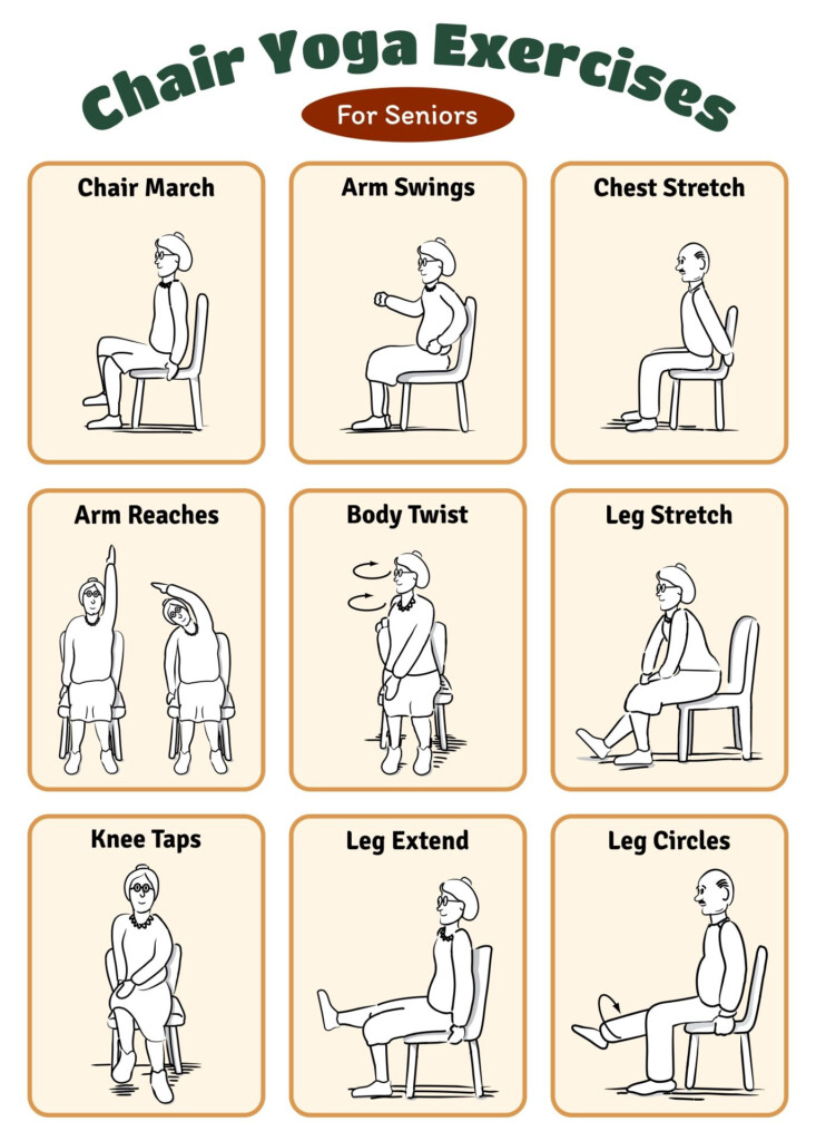 Chair Yoga Poses 10 Free PDF Printables Printablee Chair Yoga 