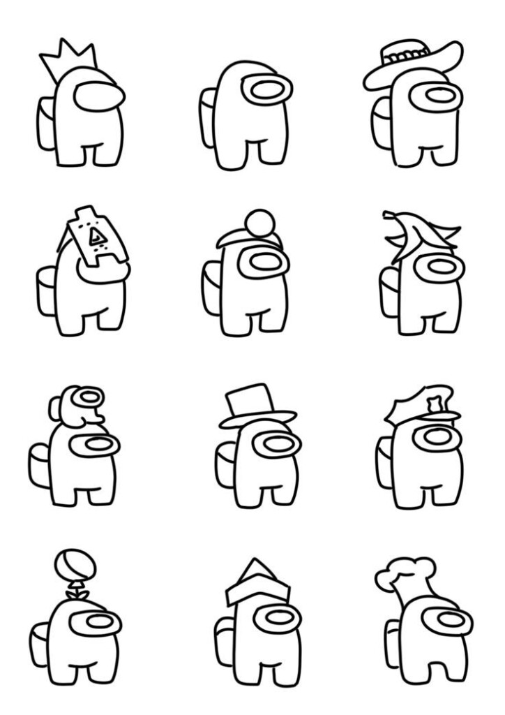 Character Printable Among Us Coloring Pages