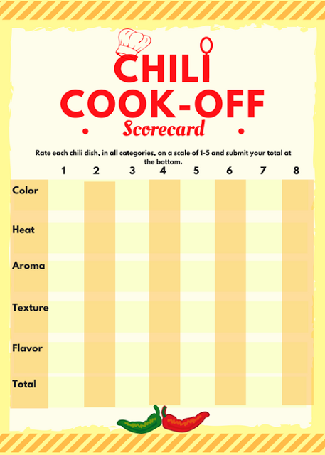 Chili Cook Off Printables
