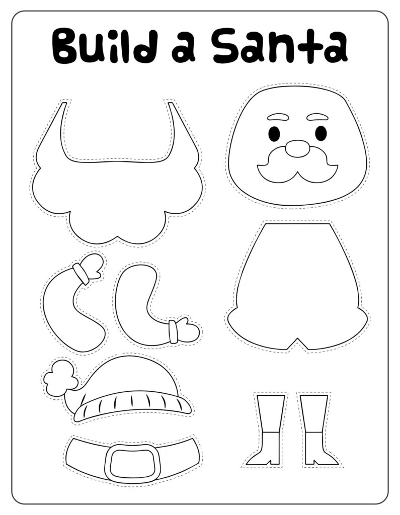 Christmas Build a Santa Craft Printable Free Christmas Crafts Free 