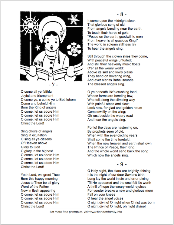 Christmas Carol Song Sheets Free Printable Flanders Family Homelife