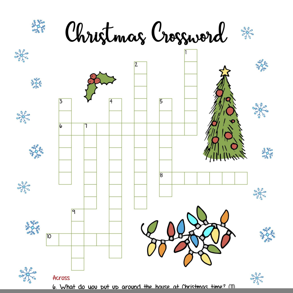 Christmas Crossword Puzzles Printable Free FREE Printable A Z