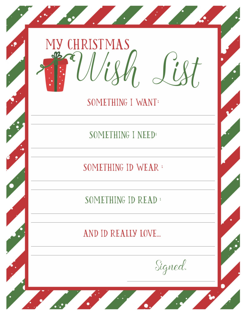 Christmas Gift List Template 10 Free PDF Printables Printablee