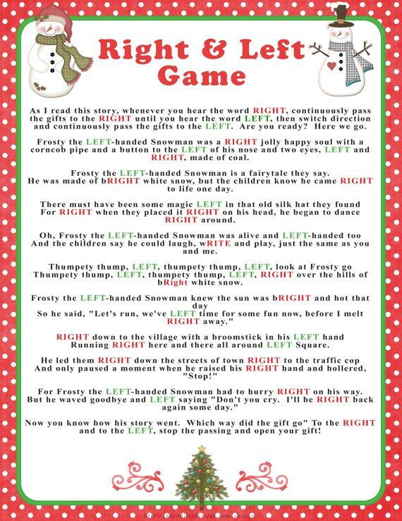 Christmas Left And Right Stories Printables Free Eric S Lee