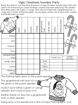 Christmas Logic Puzzles 10 Puzzles No Prep By Secret Stash TpT