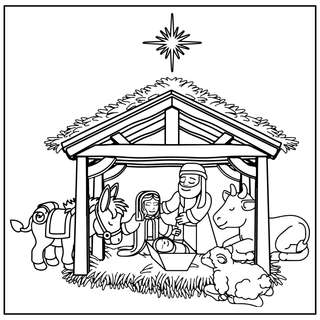 Christmas Nativity Scene Coloring Page 15 Free PDF Printables 