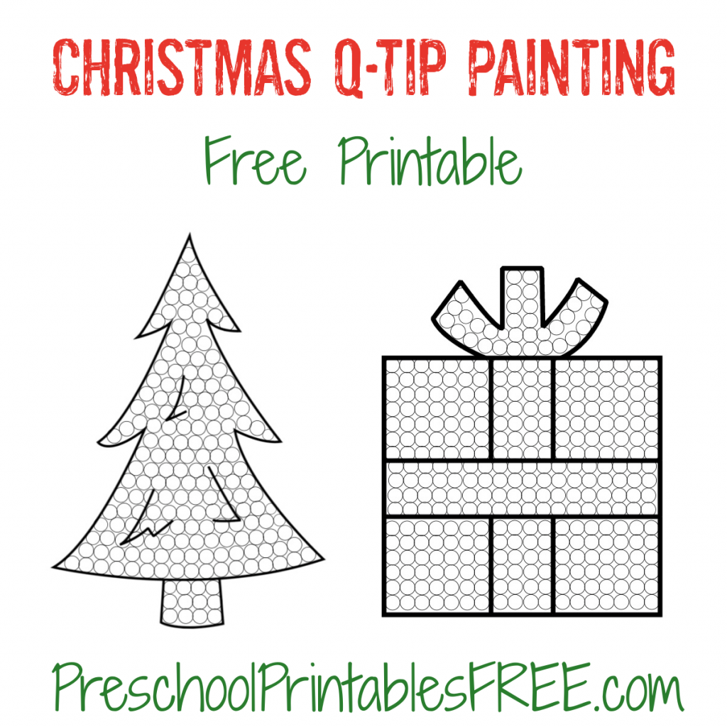 Christmas Q Tip Painting For Preschoolers printable Free Preschool