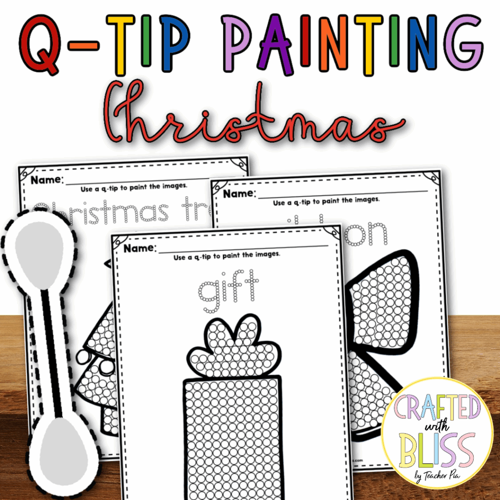 Christmas Q Tip Painting Printables Free Printable Templates Protal
