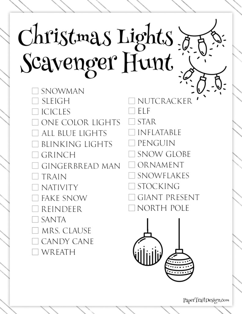 Christmas Scavenger Hunt Free Printables