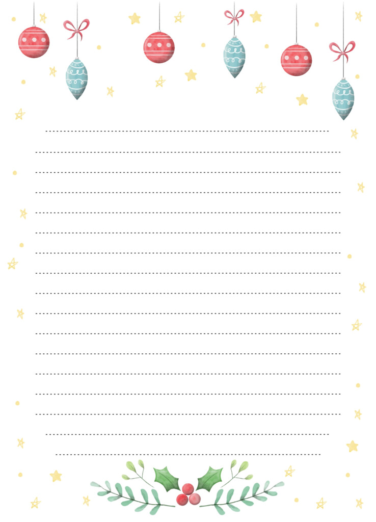 Christmas Writing Paper Template 15 Free PDF Printables Printablee