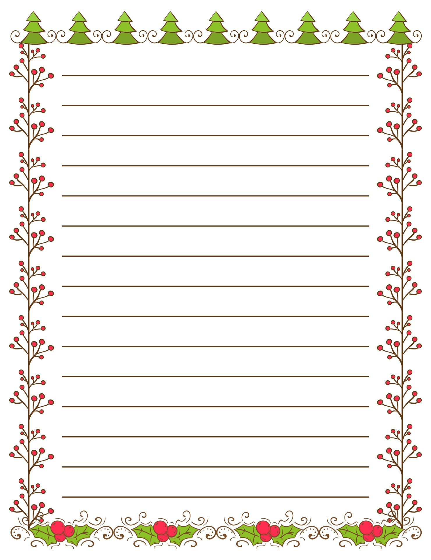 Christmas Writing Paper Template 15 Free PDF Printables Printablee