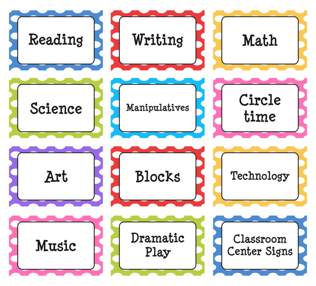 Classroom Center Signs 10 Free PDF Printables Printablee