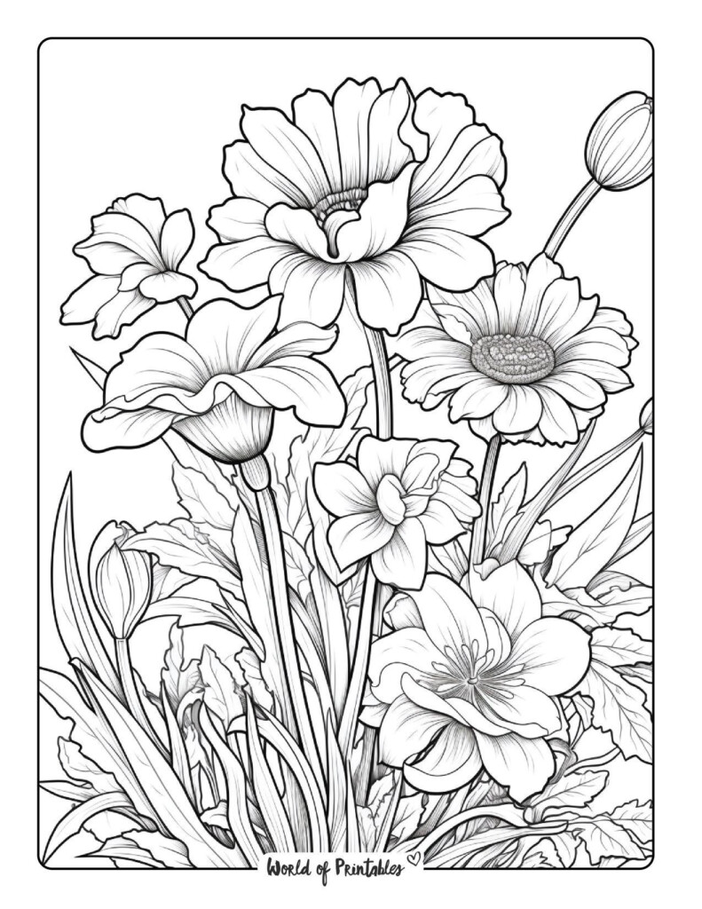 Coloring Sheet Free Printable Flower Coloring Pages For Fun Learning