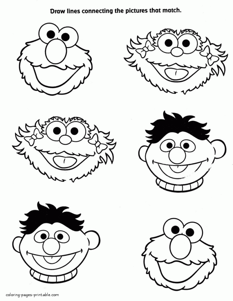 Coloring Sheet With Sesame Street Characters COLORING PAGES 