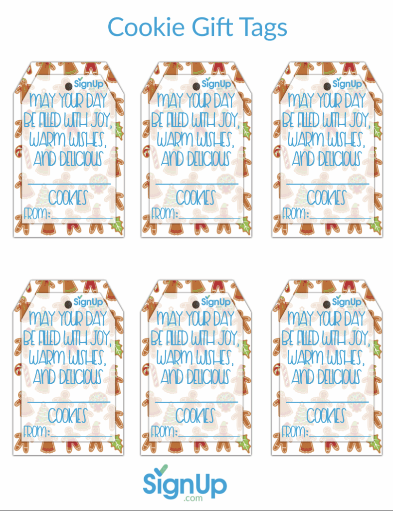 Cookie Gift Tags Free Printable