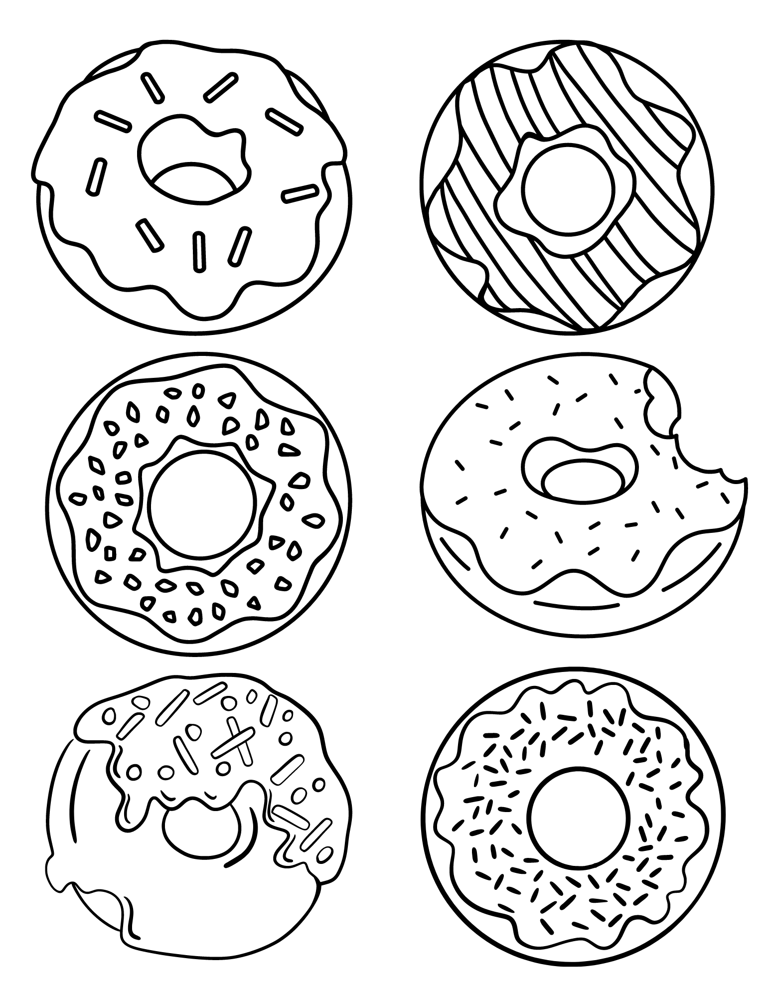 Cute Printable Donut Coloring Pages Free Printable Templates