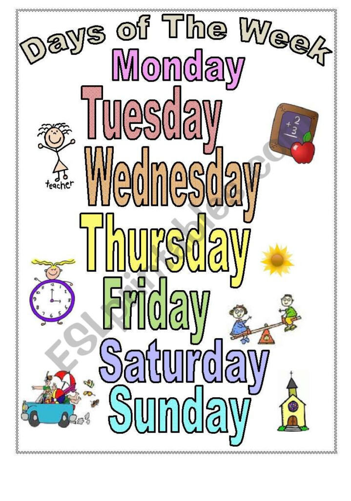 Days Of The Week Poster Free Printable