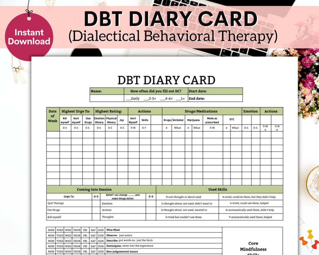 Dbt Diary Card Printable Printable Free Templates