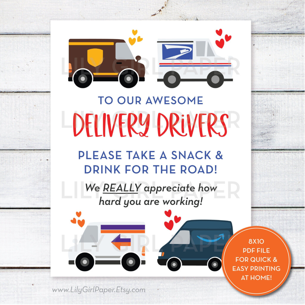 Delivery Driver Printable