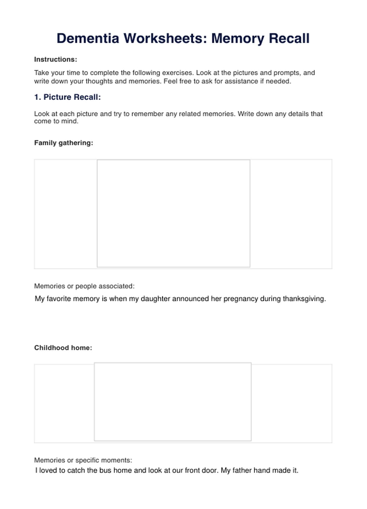 Dementia Worksheets PDF Example Free PDF Download