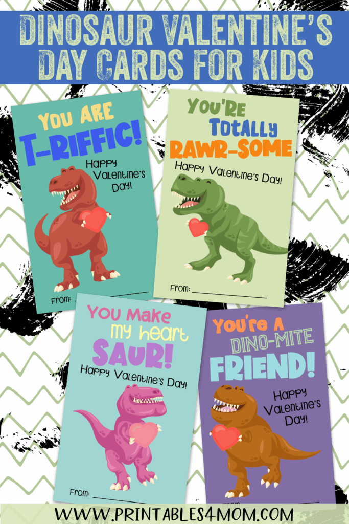Dinosaur Valentine s Day Cards Printables 4 Mom