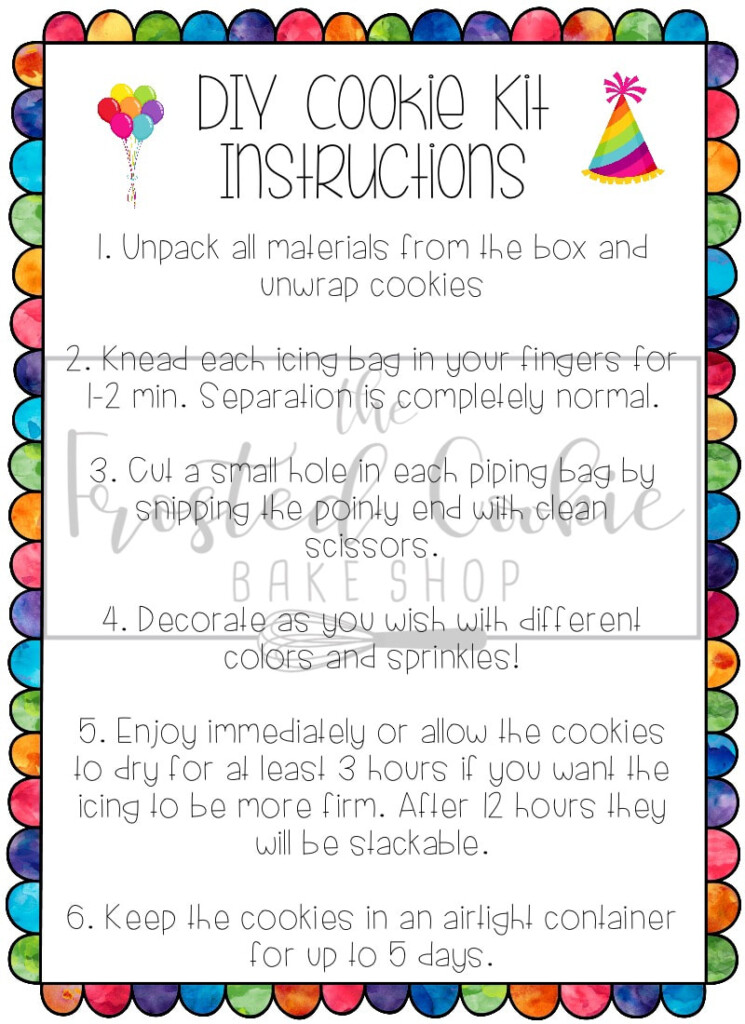 Diy Cookie Decorating Kit Instructions Free Printable Printable Templates