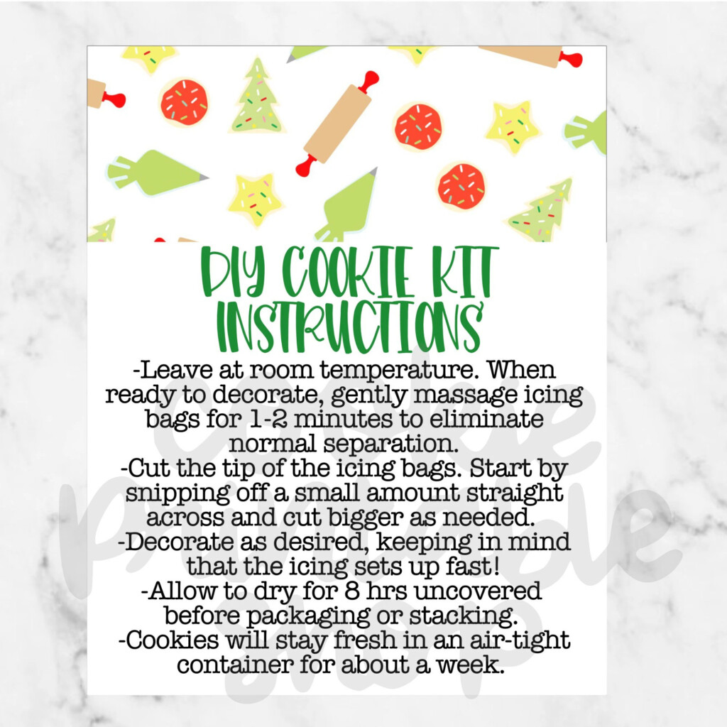 Diy Cookie Kit Instructions Printable Free Printable And Enjoyable 