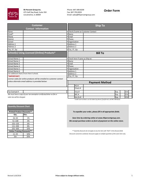 Download Order Form Store 95 Percent Group