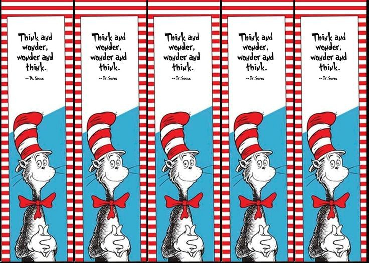 Dr Seuss Bookmark Printable