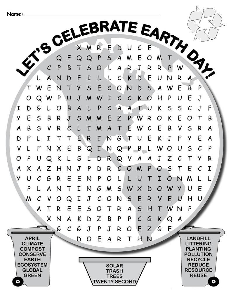 Earth Day Word Search Best Coloring Pages For Kids