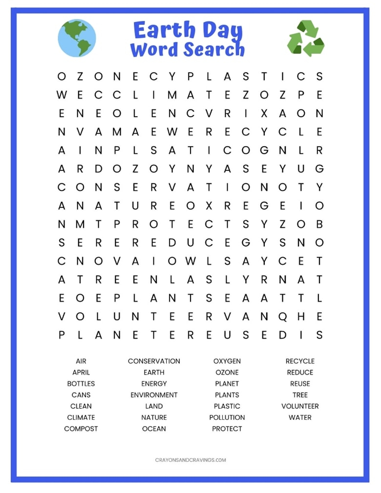 Earth Day Word Search Free Printable FREE PRINTABLE TEMPLATES