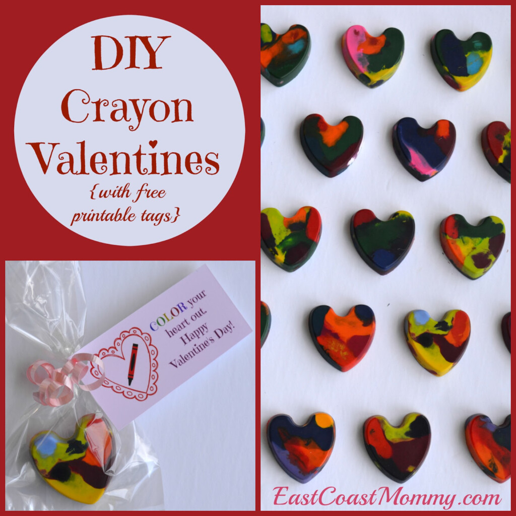 East Coast Mommy Crayon Valentines with Free Printable Tags 