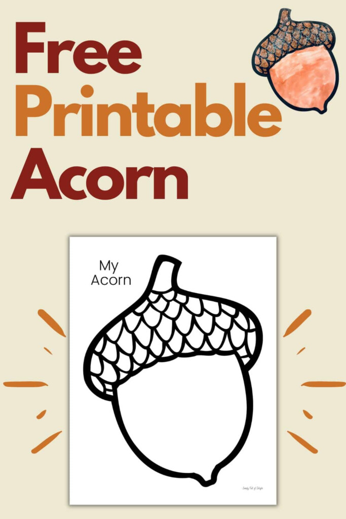 Easy Printable Acorn Craft For Kids Free Template Simply Full Of 