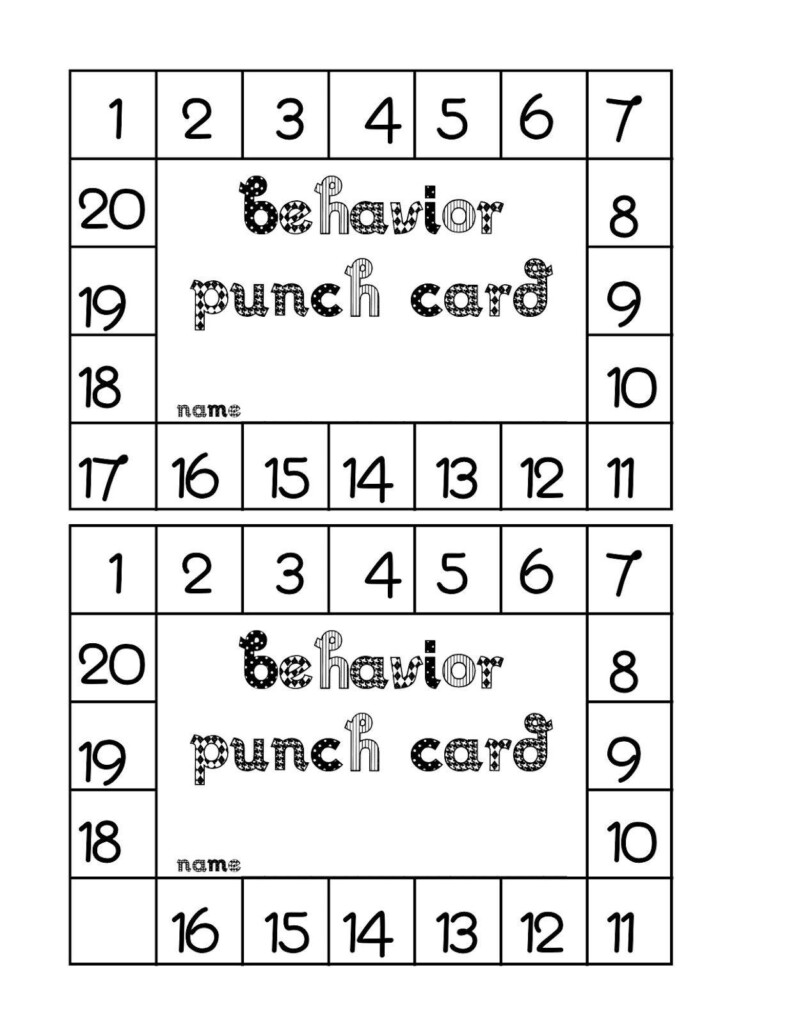 Editable Free Printable Punch Card Template