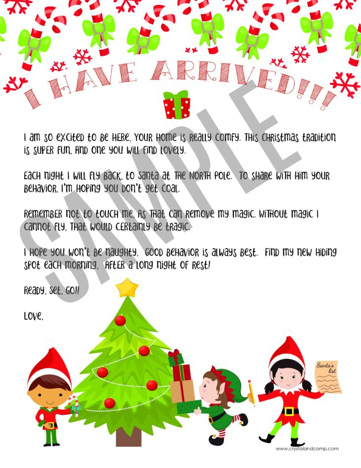 Elf Arrival Letter Free Printable Editable 2024 Darda Katharyn