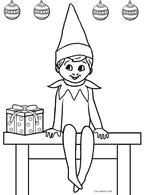 Elf On Shelf Coloring Pages