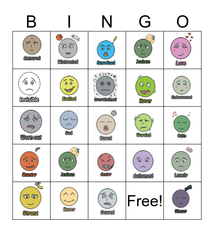 Emotions Bingo Free Printable Printable Templates