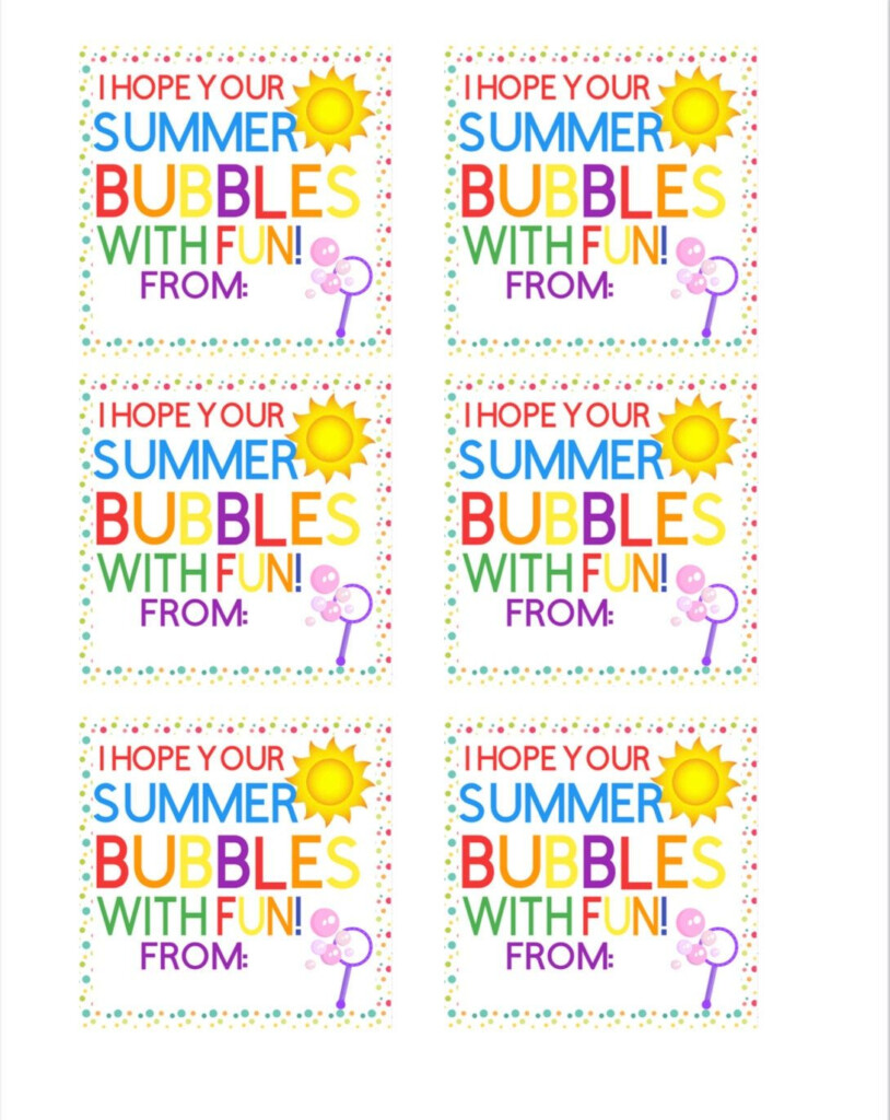 End Of Year Bubble Gift Tags Printable