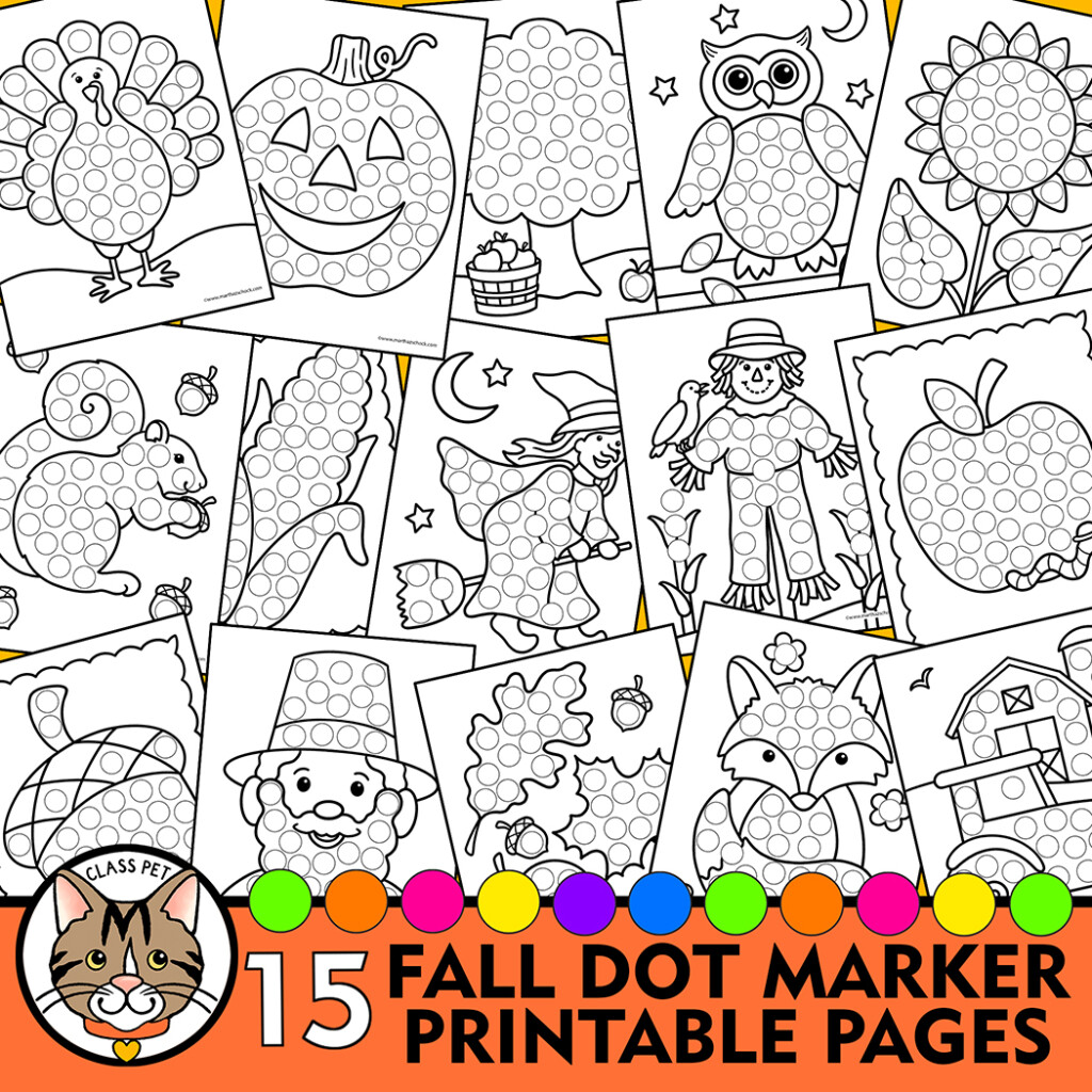 Fall Dot Marker Coloring Pages Fall Do A Dot Printable Fall Fine 