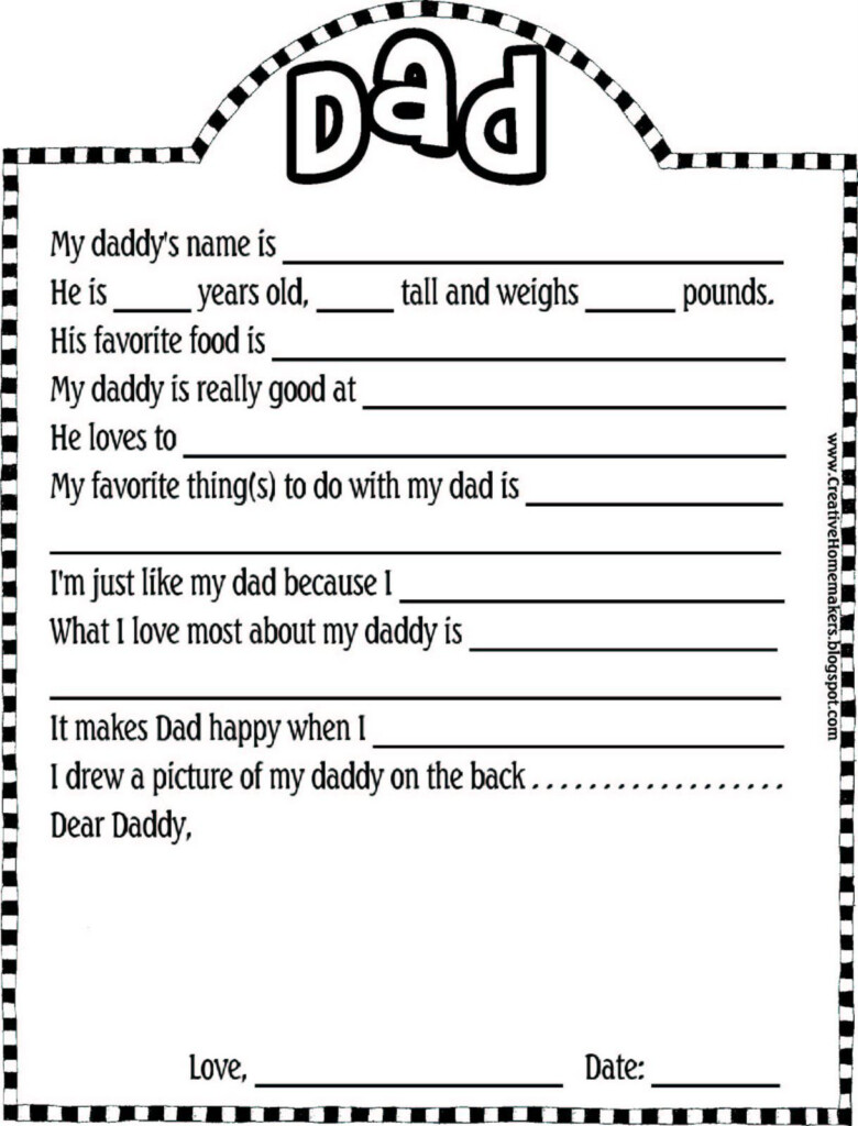 Father 39 s Day Fill In The Blank Printable Free