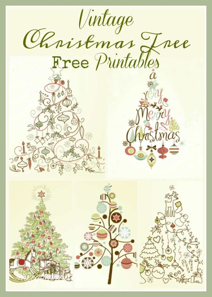 Five Vintage Christmas Tree Printables What Meegan Makes