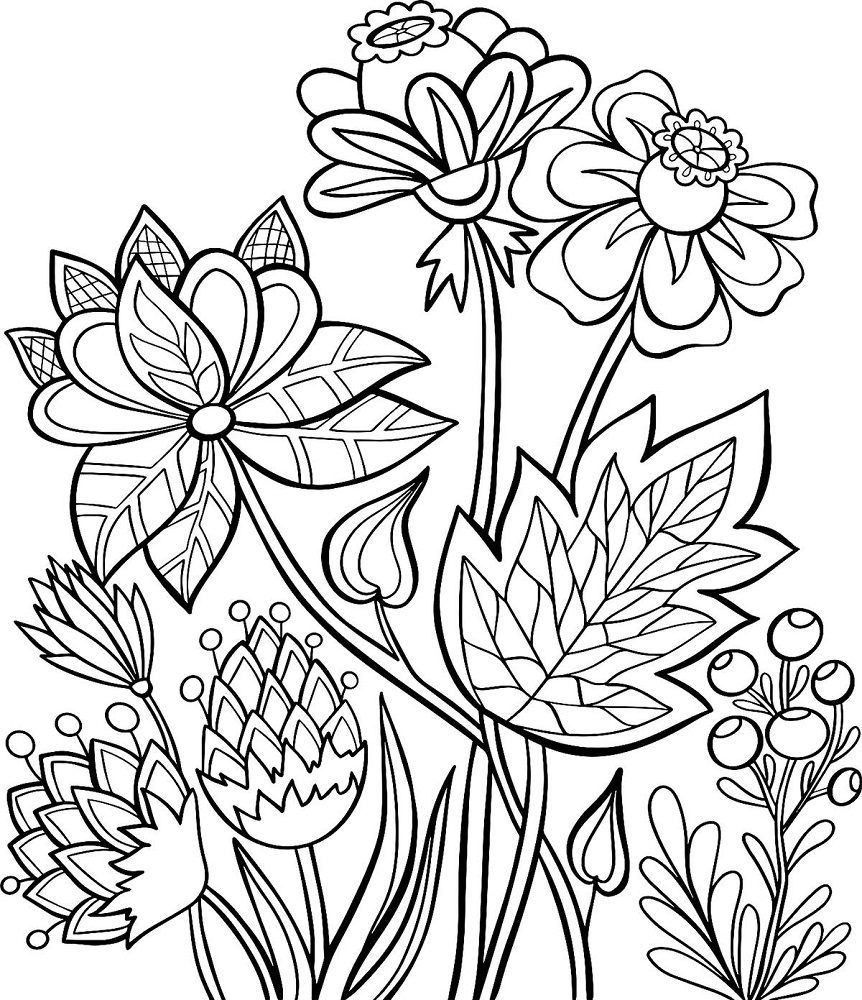 Flower Free Coloring Pages For Adults A Relaxing And Creative Escape