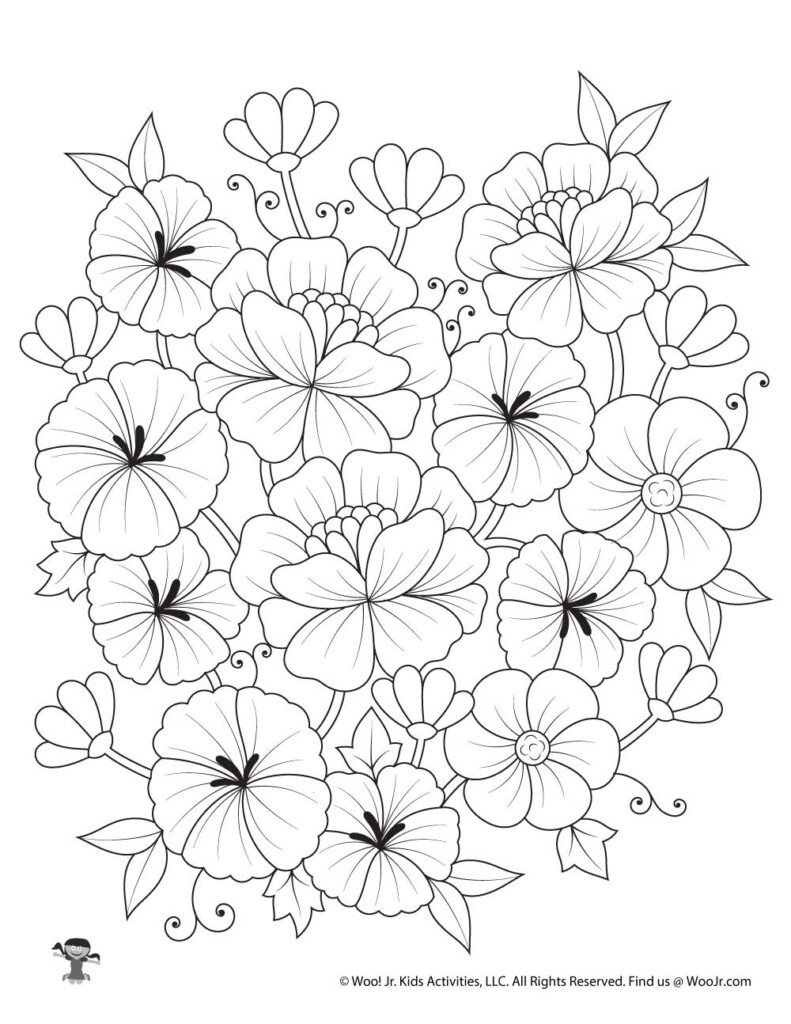 Flowers To Color And Print Free Printable Flower Coloring Pages All 