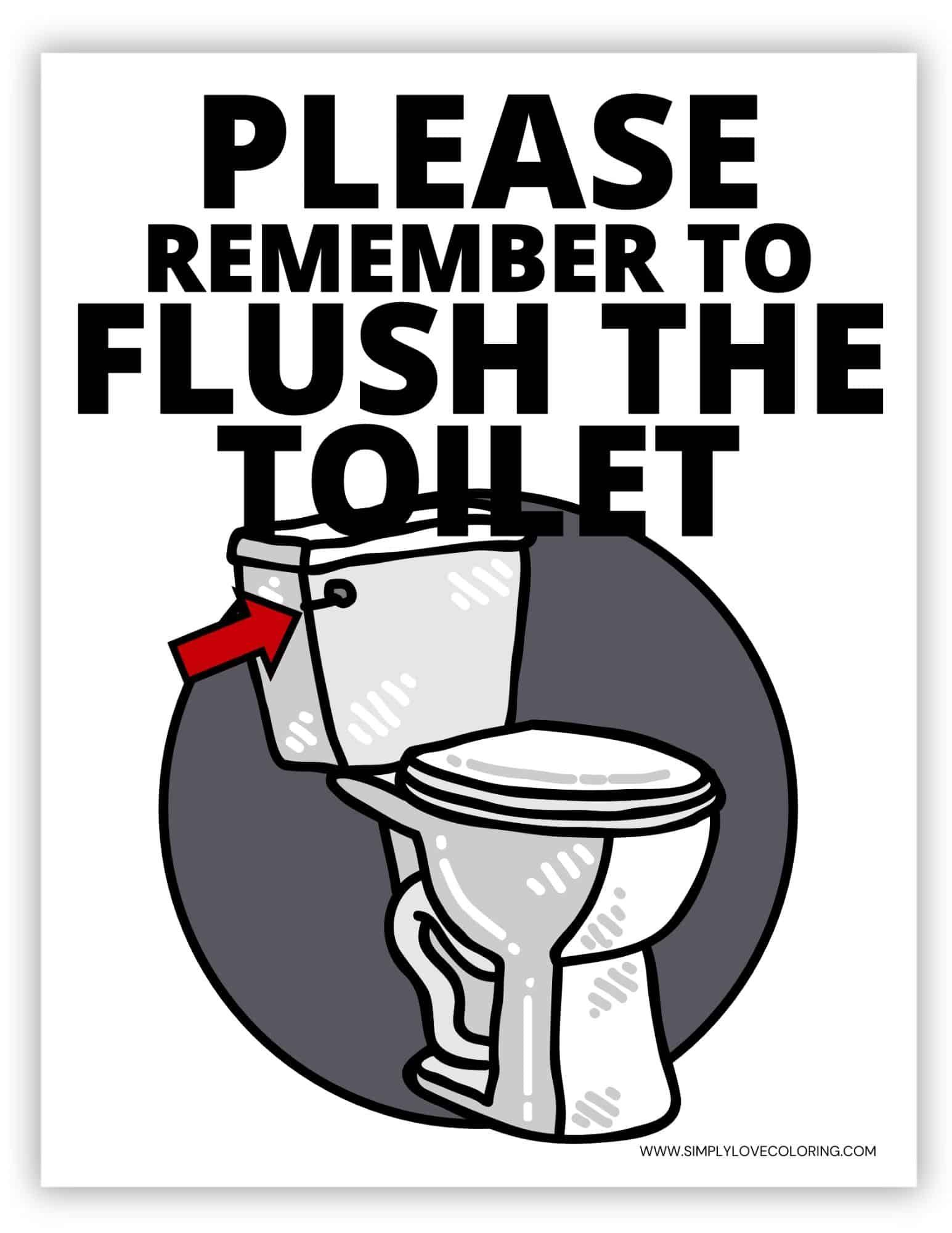 Flush The Toilet Signs Free Pdf Printables Artofit