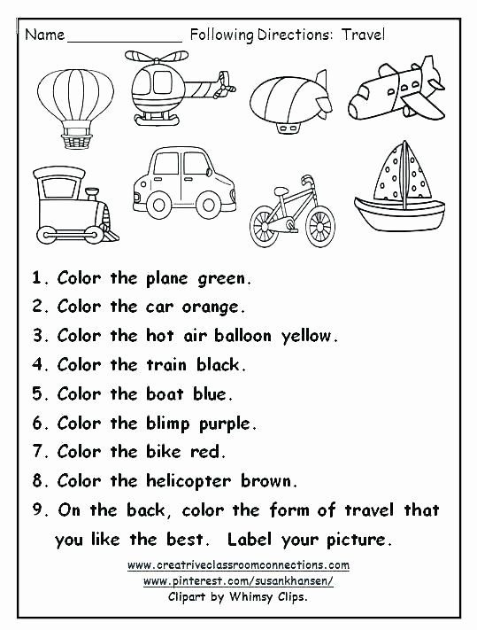 Following Directions 3rd Grade Worksheet