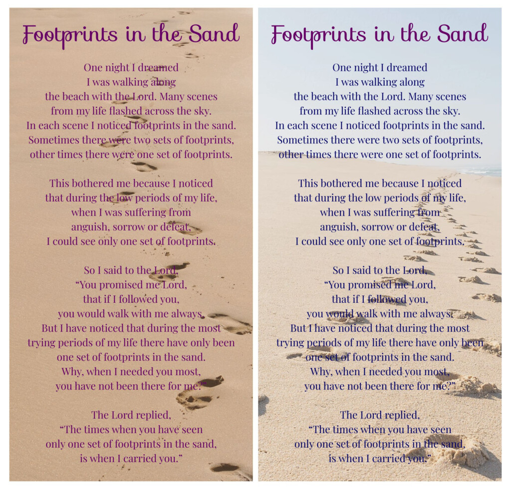 Footprints In The Sand 10 Free PDF Printables Printablee