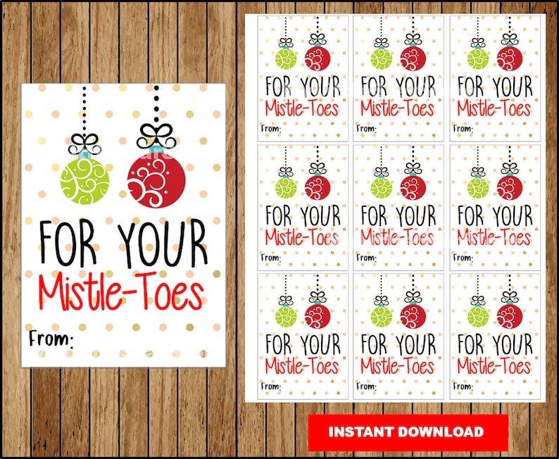 For Your Mistletoes Gift Tags Printable Mistletoes Tags Tags Etsy