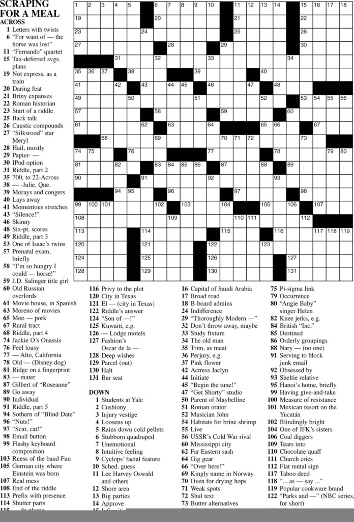 Frank A Longo Printable Crossword Puzzles Printable Crossword Puzzles