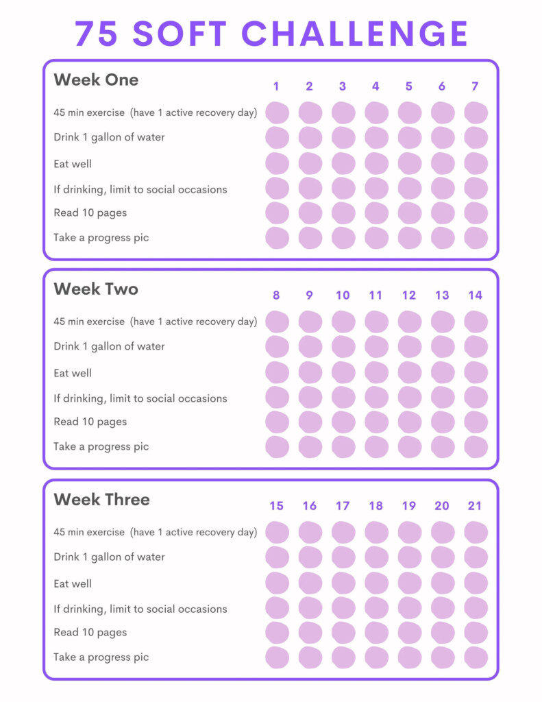 Free 75 Soft Challenge Printable