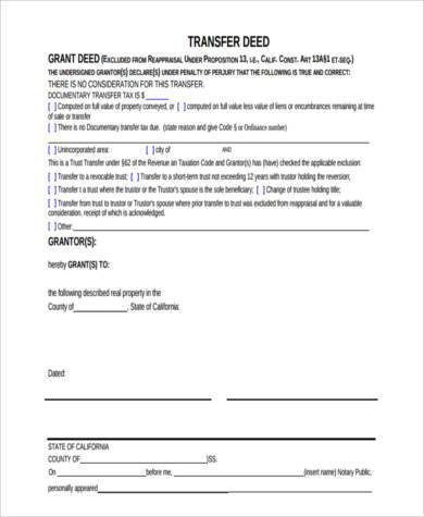 FREE 8 Deed Transfer Form Samples In PDF MS Word